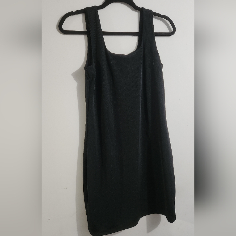 A New Day Black Ribbed Bodycon Mini Dress, Size S